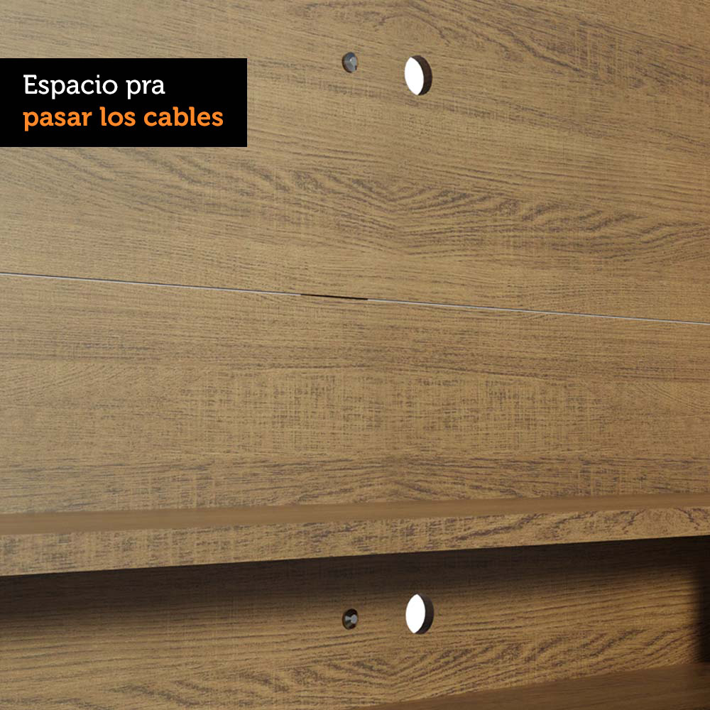 Painel para TV até 60 Polegadas Madesa Alfa com Prateleiras e Nichos - Rustic