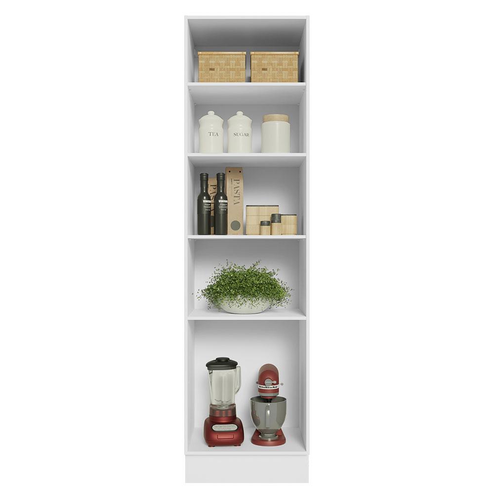 Paneleiro 60 cm com Nichos Abertos para Cozinha Madesa Glamy, Agata, Stella - Branco