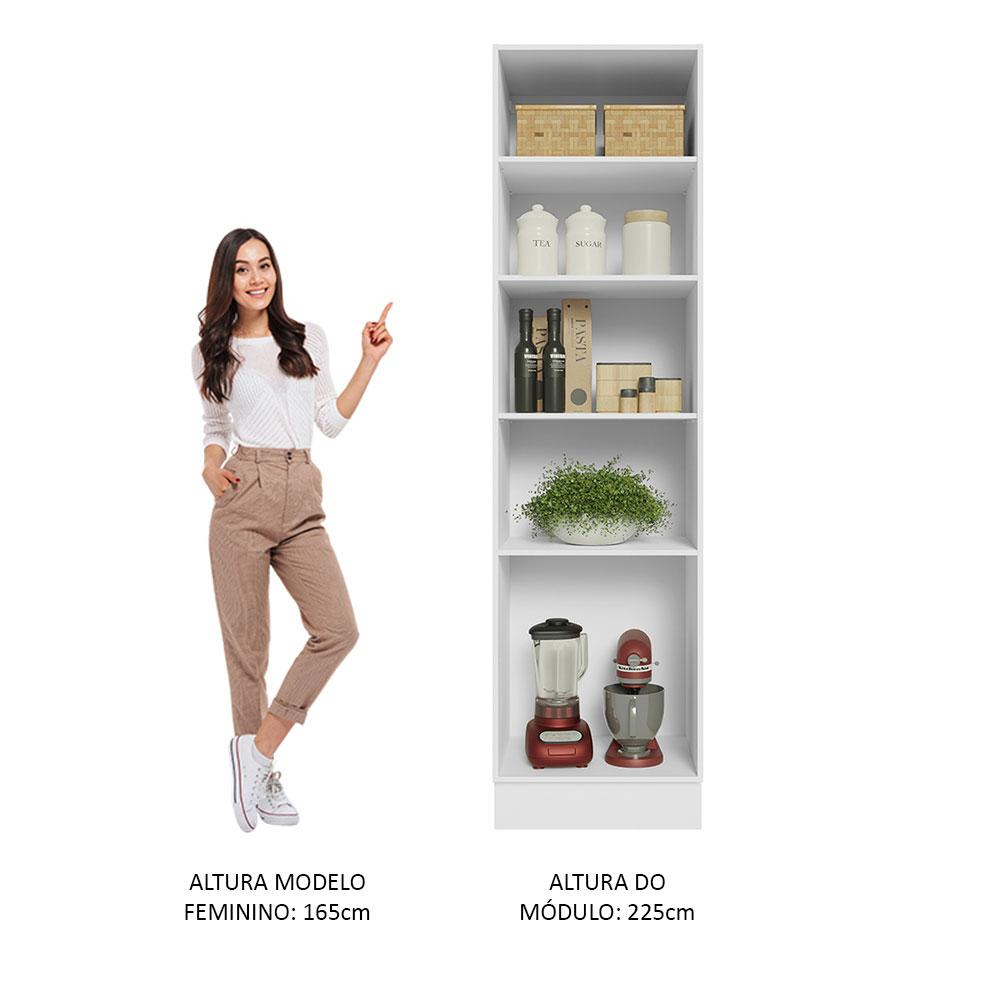 Paneleiro 60 cm com Nichos Abertos para Cozinha Madesa Glamy, Agata, Stella - Branco