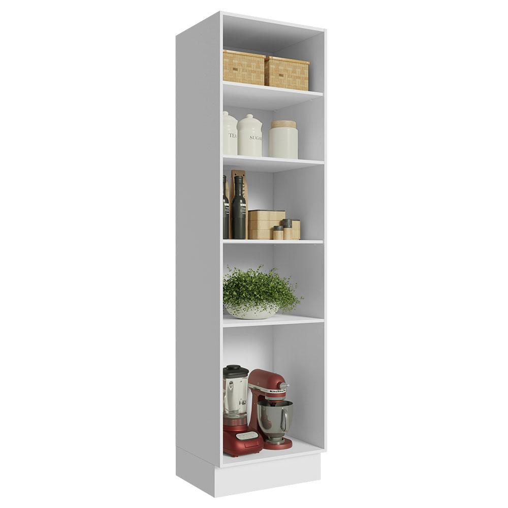 Paneleiro 60 cm com Nichos Abertos para Cozinha Madesa Glamy, Agata, Stella - Branco
