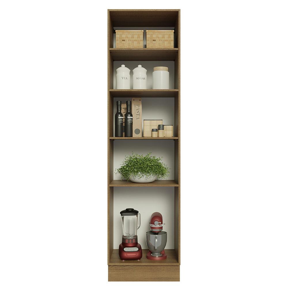 Paneleiro 60 cm com Nichos Abertos para Cozinha Madesa Glamy, Agata, Stella - Rustic