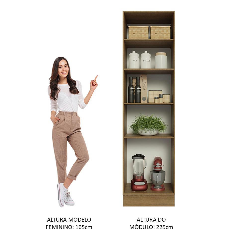 Paneleiro 60 cm com Nichos Abertos para Cozinha Madesa Glamy, Agata, Stella - Rustic