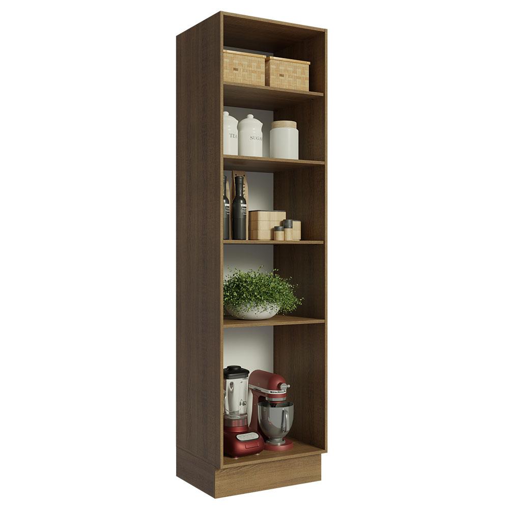 Paneleiro 60 cm com Nichos Abertos para Cozinha Madesa Glamy, Agata, Stella - Rustic