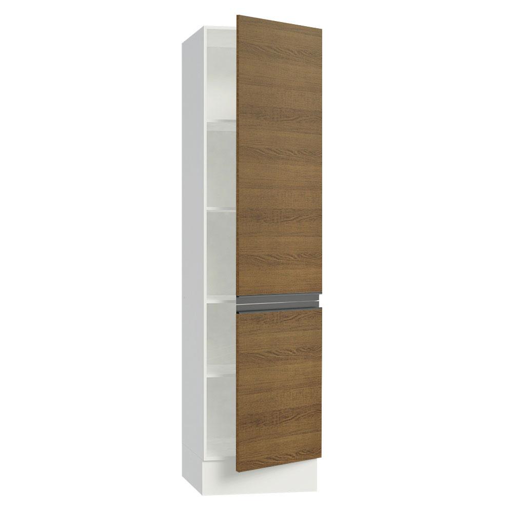 Paneleiro Armário de Cozinha 100% MDF 2 Portas Branco/Rustic Smart Madesa