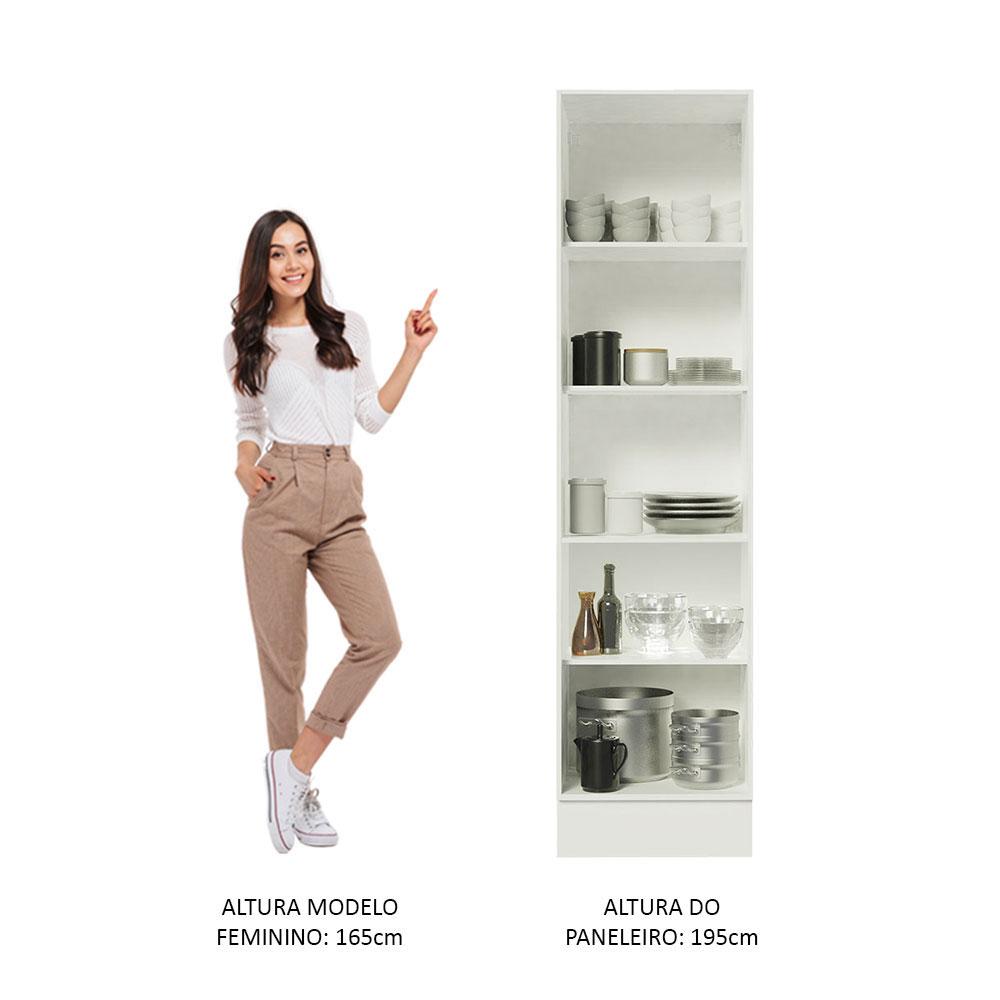 Paneleiro Armário de Cozinha 100% MDF 2 Portas Branco/Rustic Smart Madesa