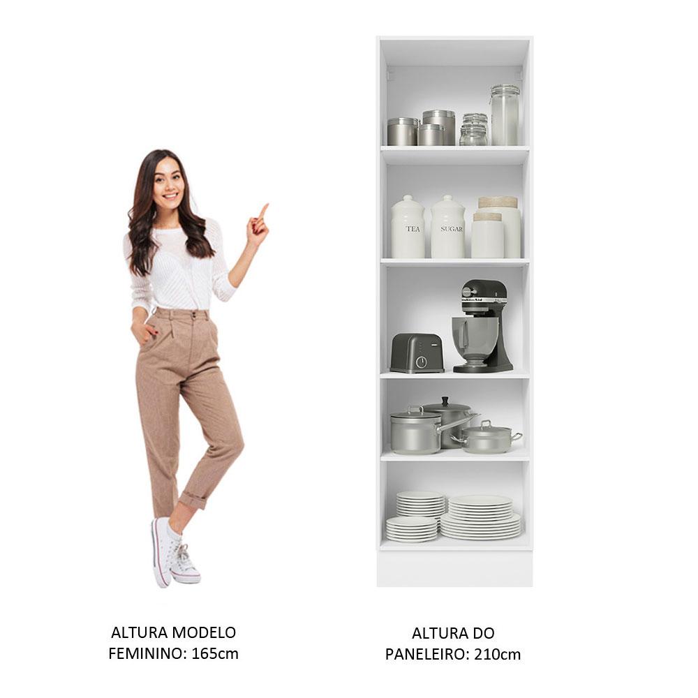 Paneleiro Armário de Cozinha 100% MDF 60 cm 2 Portas Branco/Preto Acordes Madesa