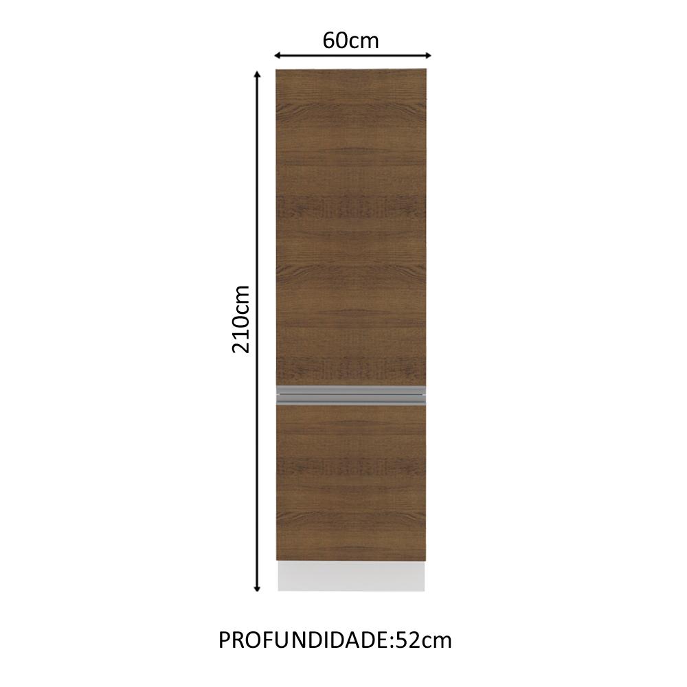 Paneleiro Armário de Cozinha 100% MDF 60 cm 2 Portas Branco/Rustic Acordes Madesa