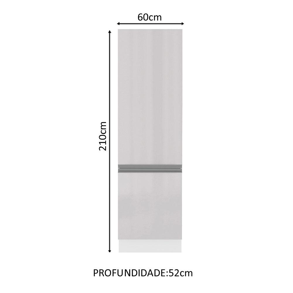Paneleiro Armário de Cozinha 100% MDF 60 cm 2 Portas Portas Branco Brilho Acordes Madesa