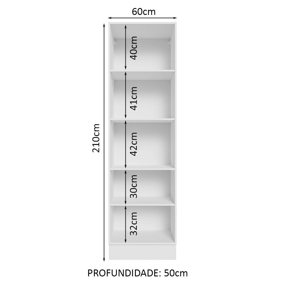 Paneleiro Armário de Cozinha 100% MDF 60 cm com Nichos Abertos Branco Acordes Madesa