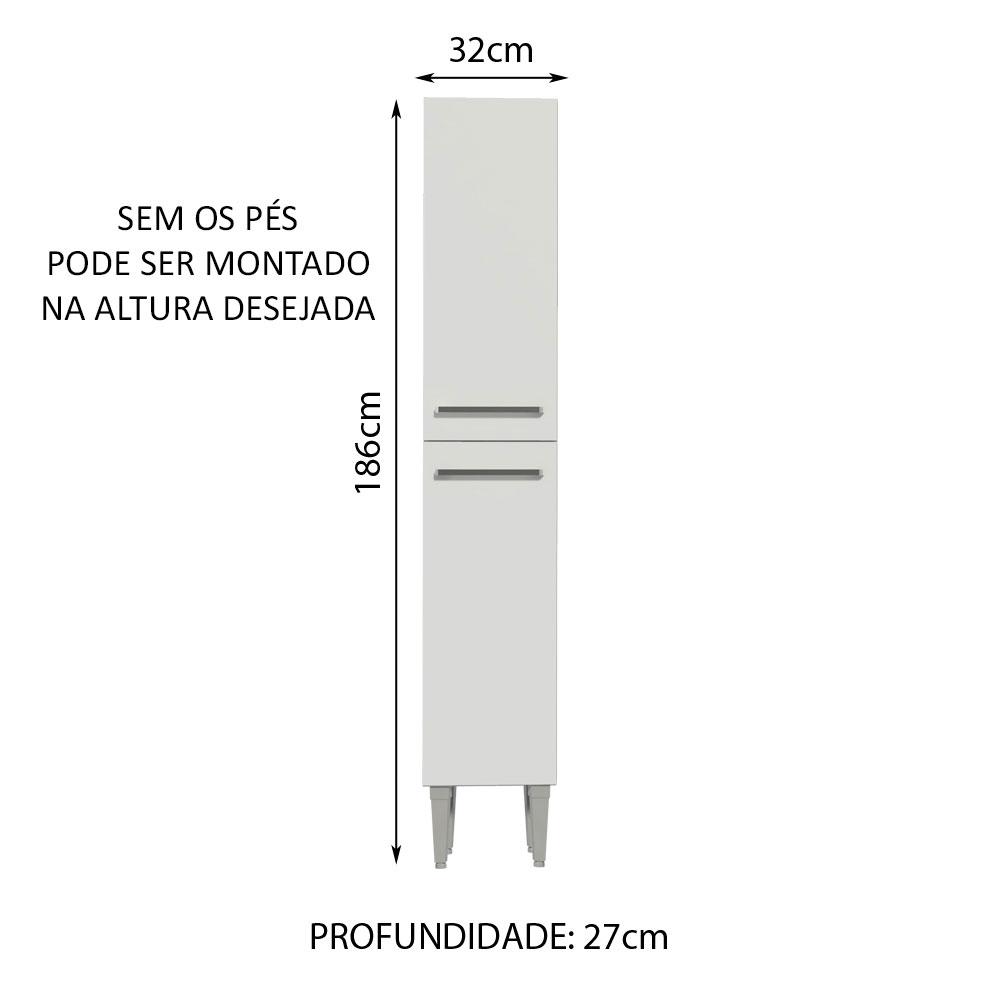 Paneleiro Armário de Cozinha 2 Portas Branco Emilly Madesa