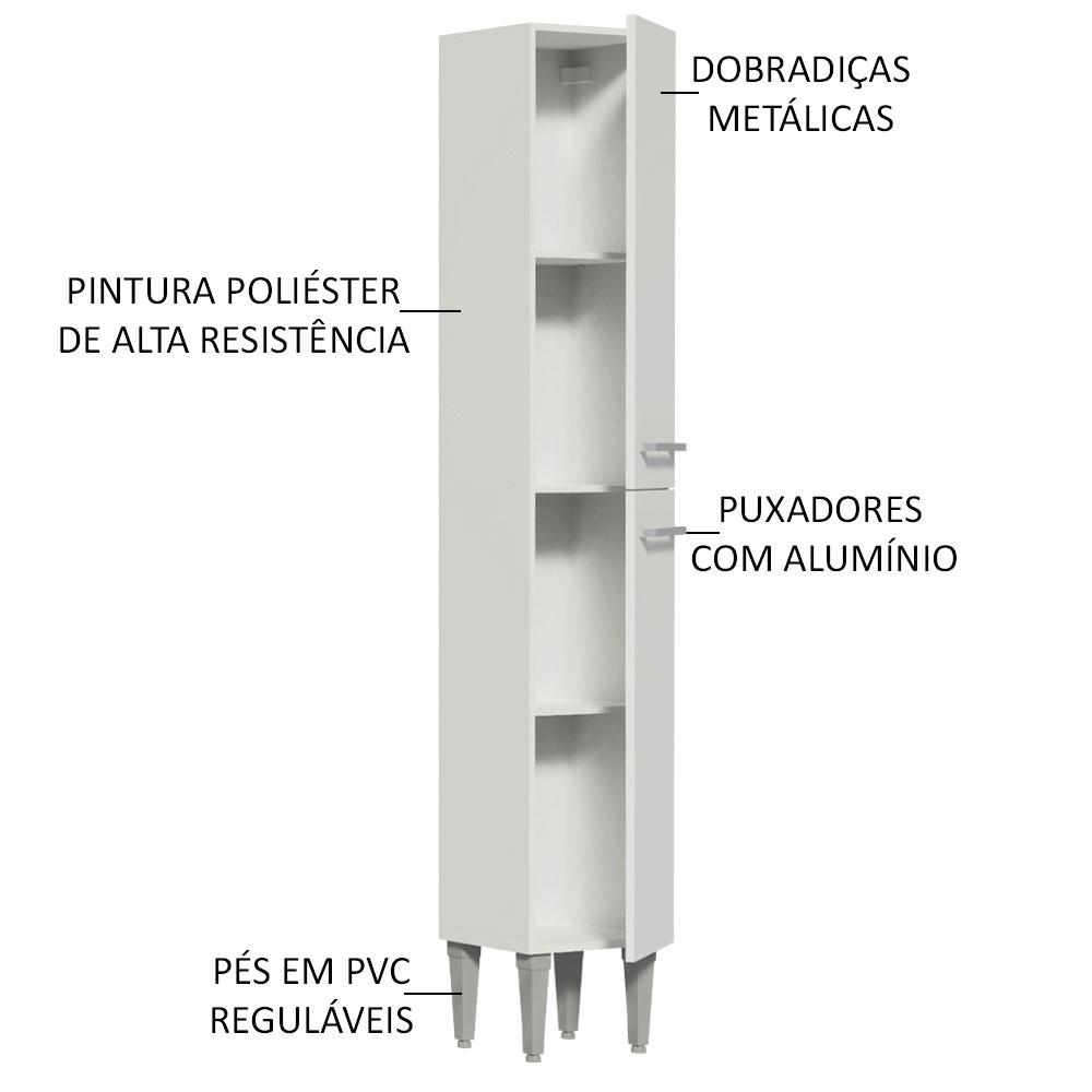 Paneleiro Armário de Cozinha 2 Portas Branco Emilly Madesa