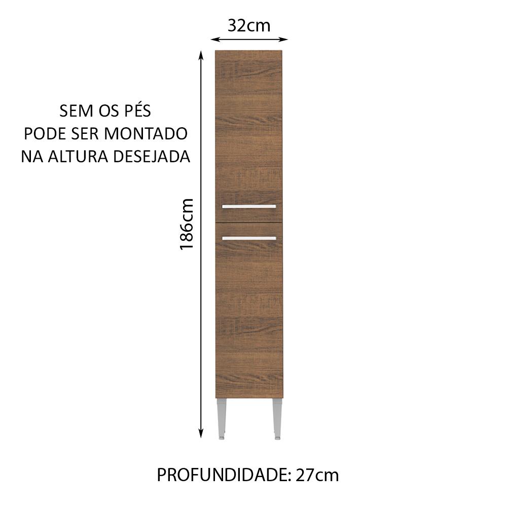 Paneleiro Armário de Cozinha 2 Portas Rustic Emilly Madesa