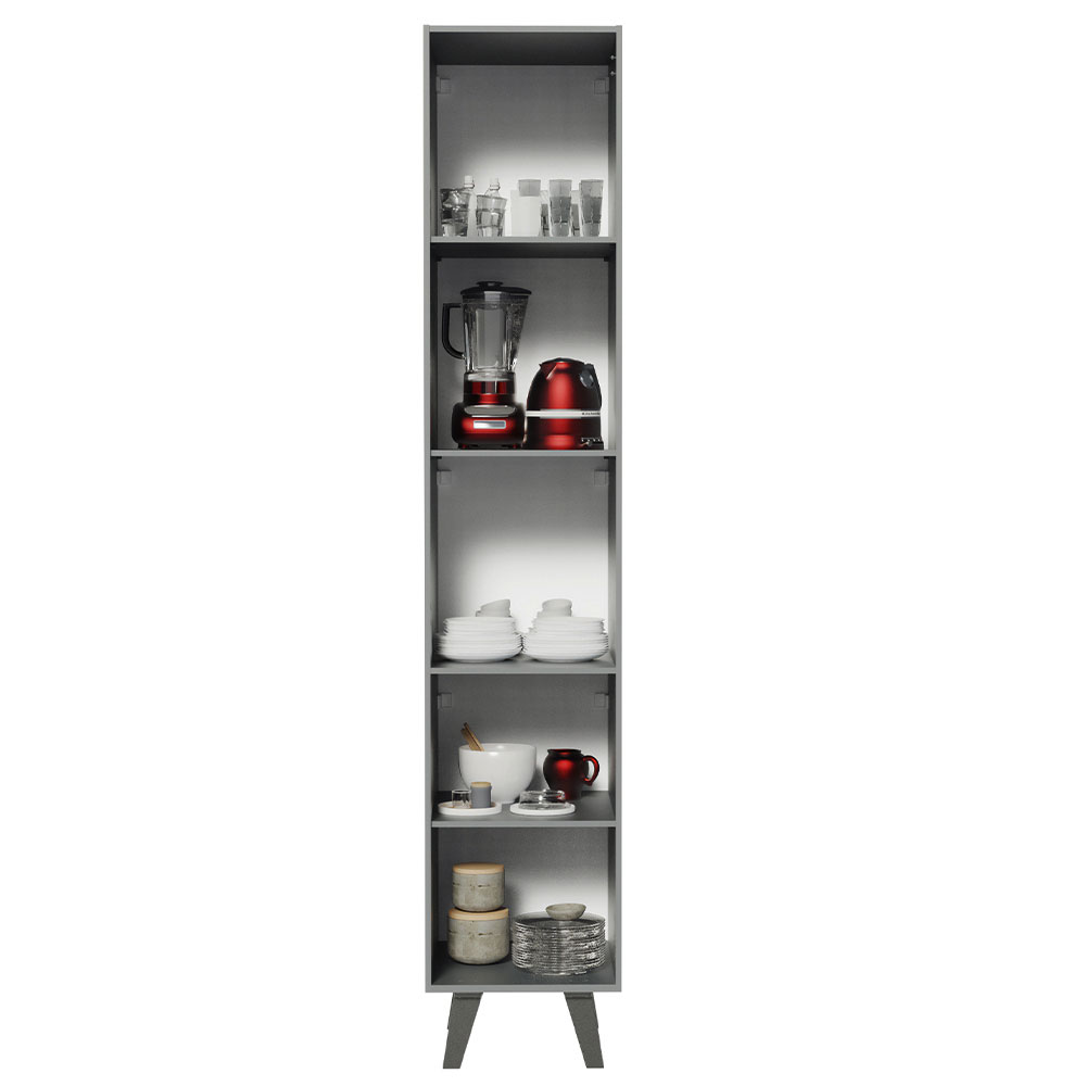 Paneleiro Armário de Cozinha 40 cm 2 Portas Cinza Nice Madesa