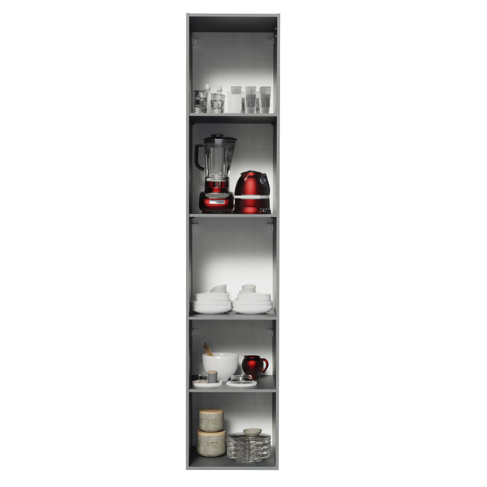 Paneleiro Armário de Cozinha 40 cm 2 Portas Suspenso Cinza Nice Madesa