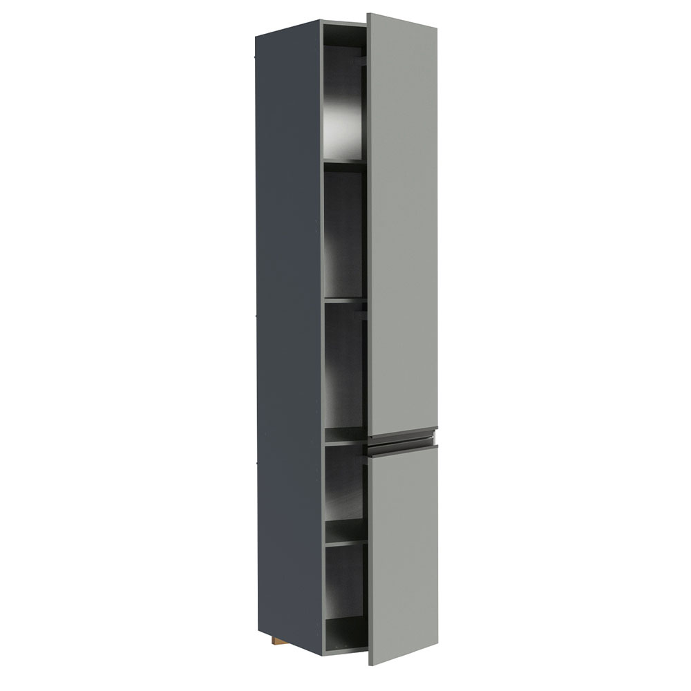Paneleiro Armário de Cozinha 40 cm 2 Portas Suspenso Cinza Nice Madesa