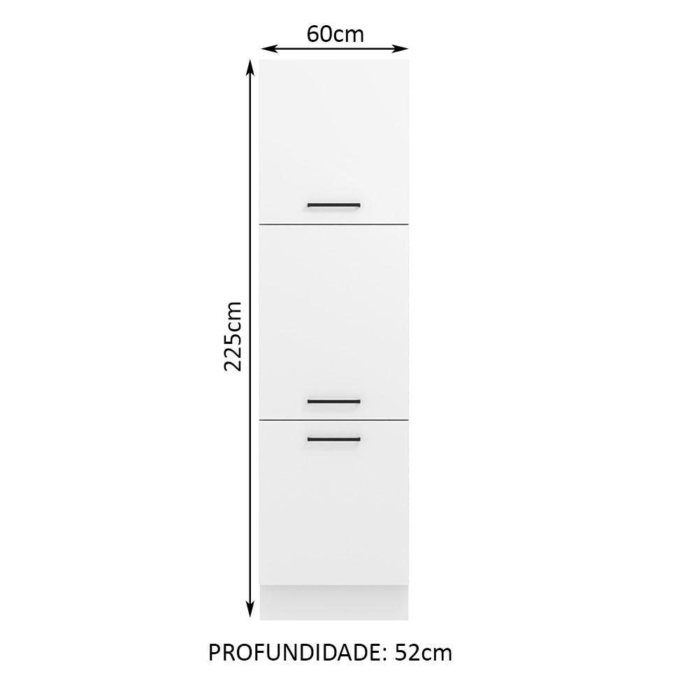 Paneleiro Armário de Cozinha 60 cm 3 Portas Branco Agata Madesa