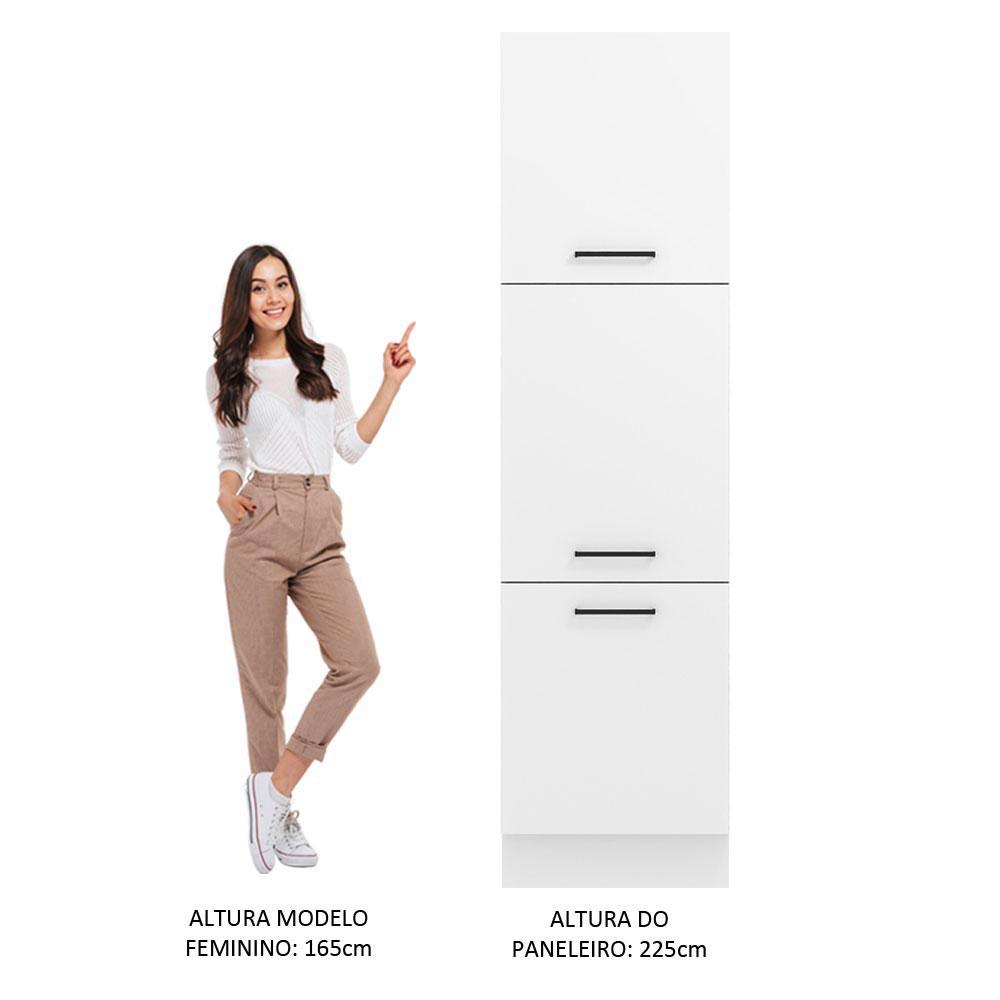 Paneleiro Armário de Cozinha 60 cm 3 Portas Branco Agata Madesa