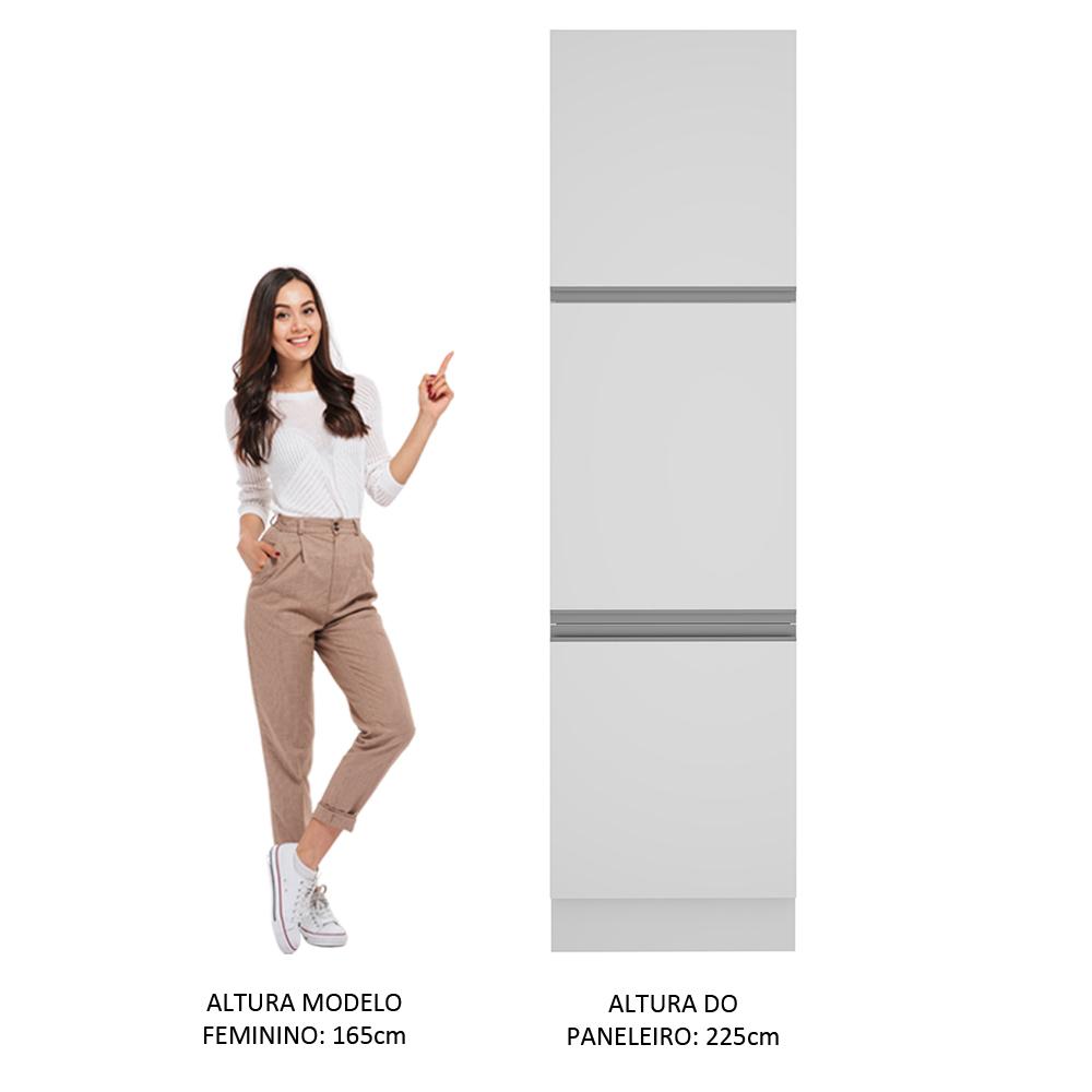 Paneleiro Armário de Cozinha 60 cm 3 Portas Branco Glamy Madesa