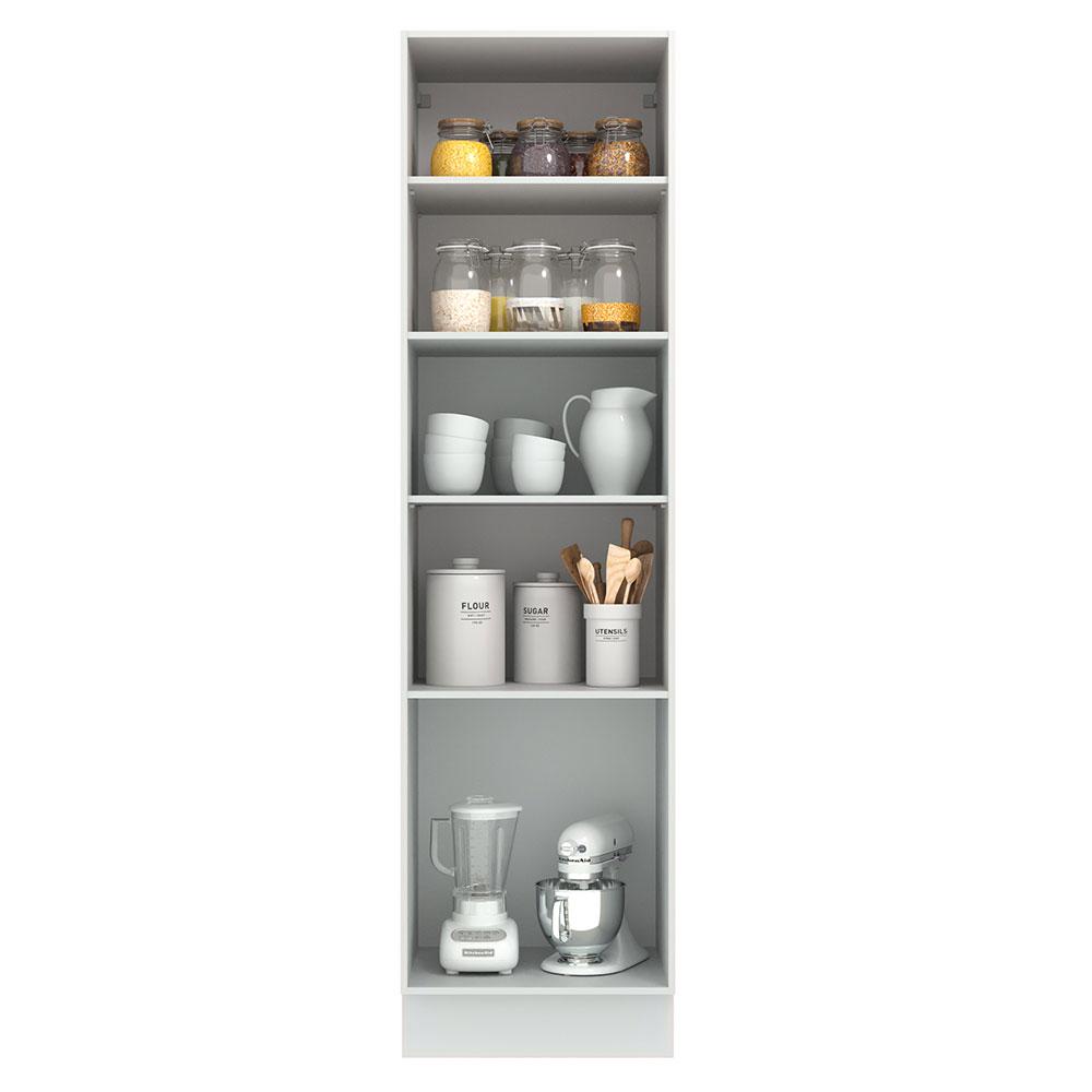 Paneleiro Armário de Cozinha 60 cm 3 Portas Branco/Cinza Agata Madesa