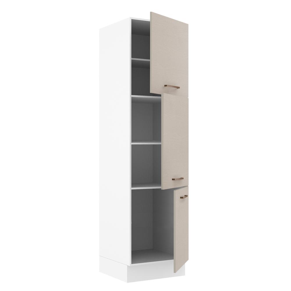 Paneleiro Armário de Cozinha 60 cm 3 Portas Branco/Crema Agata Madesa