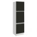 Paneleiro Armário de Cozinha 60 cm 3 Portas Branco/Preto Glamy Madesa
