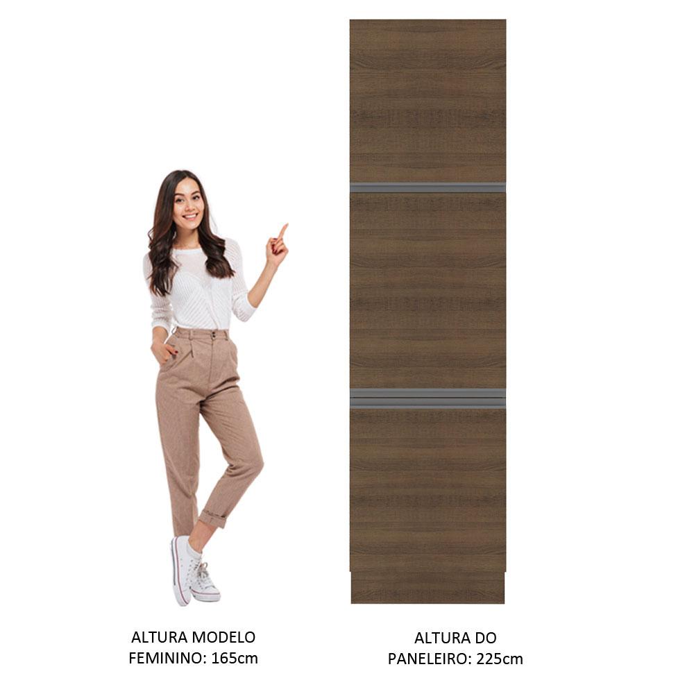 Paneleiro Armário de Cozinha 60 cm 3 Portas Rustic Glamy Madesa