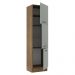 Paneleiro Armário de Cozinha 60 cm 3 Portas Rustic/Cinza Agata Madesa