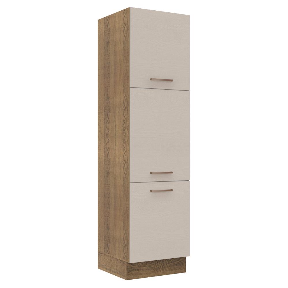 Paneleiro Armário de Cozinha 60 cm 3 Portas Rustic/Crema Agata Madesa