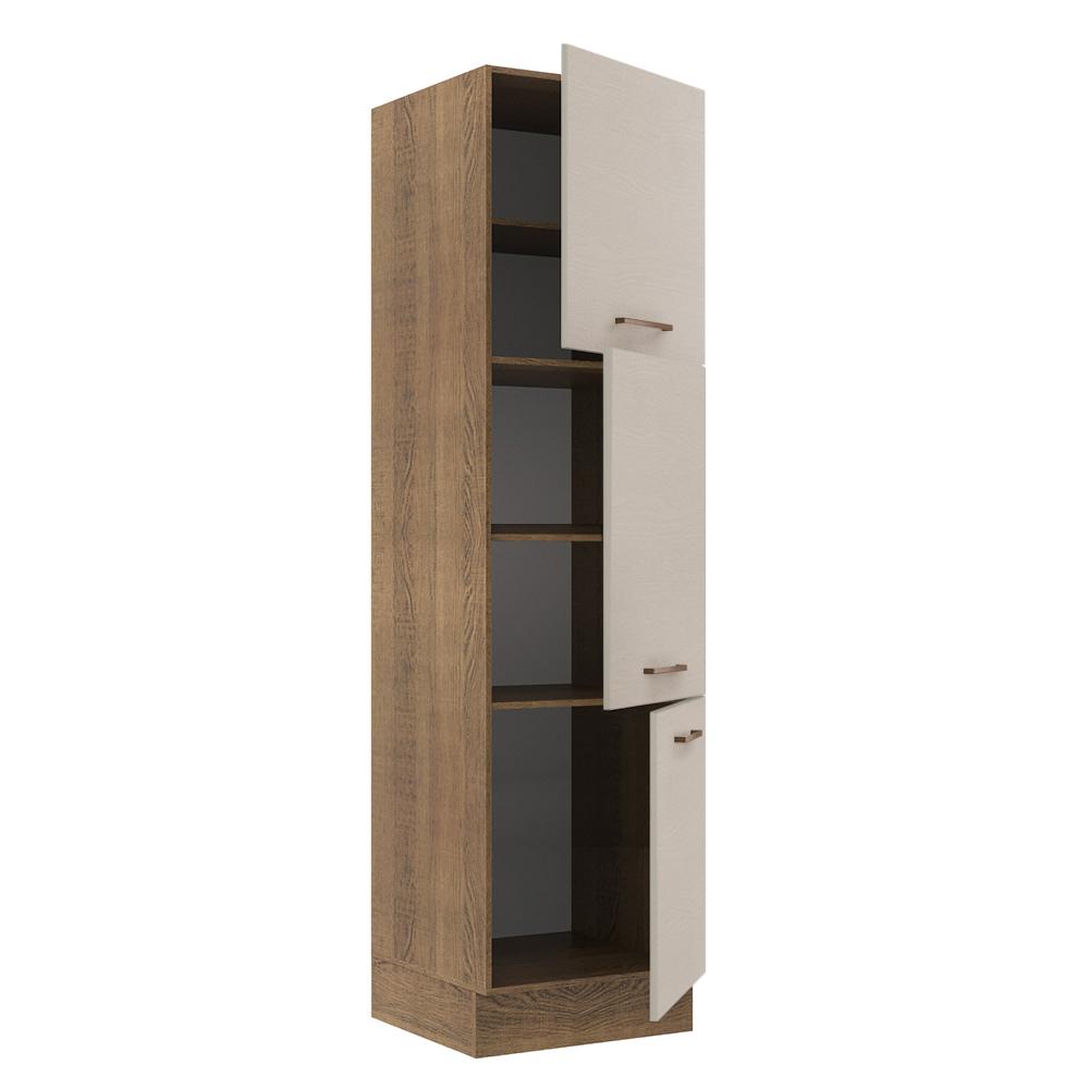 Paneleiro Armário de Cozinha 60 cm 3 Portas Rustic/Crema Agata Madesa