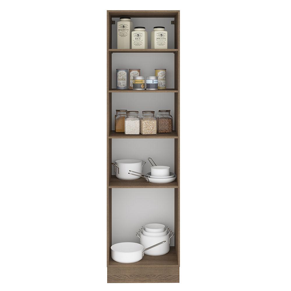 Paneleiro Armário de Cozinha 60 cm 3 Portas Rustic/Preto Glamy Madesa