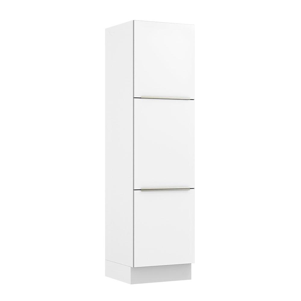 Paneleiro Madesa Lux 60 cm 3 Portas - Branco/Branco Veludo