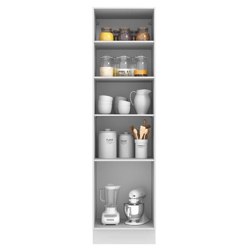 Paneleiro Madesa Lux 60 cm 3 Portas - Branco/Branco Veludo