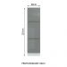 Paneleiro Madesa Lux 60 cm 3 Portas - Branco/Cinza