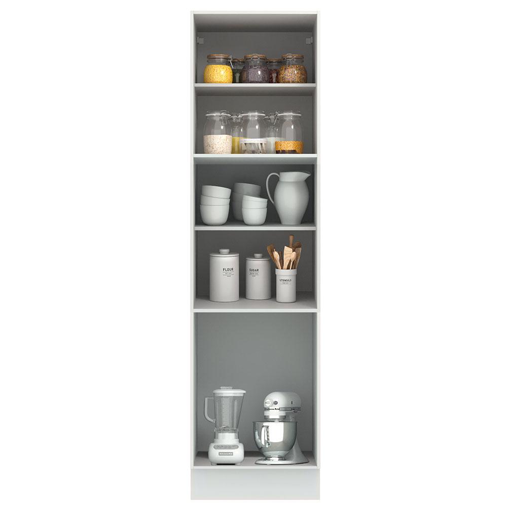 Paneleiro Madesa Lux 60 cm 3 Portas - Branco/Cinza