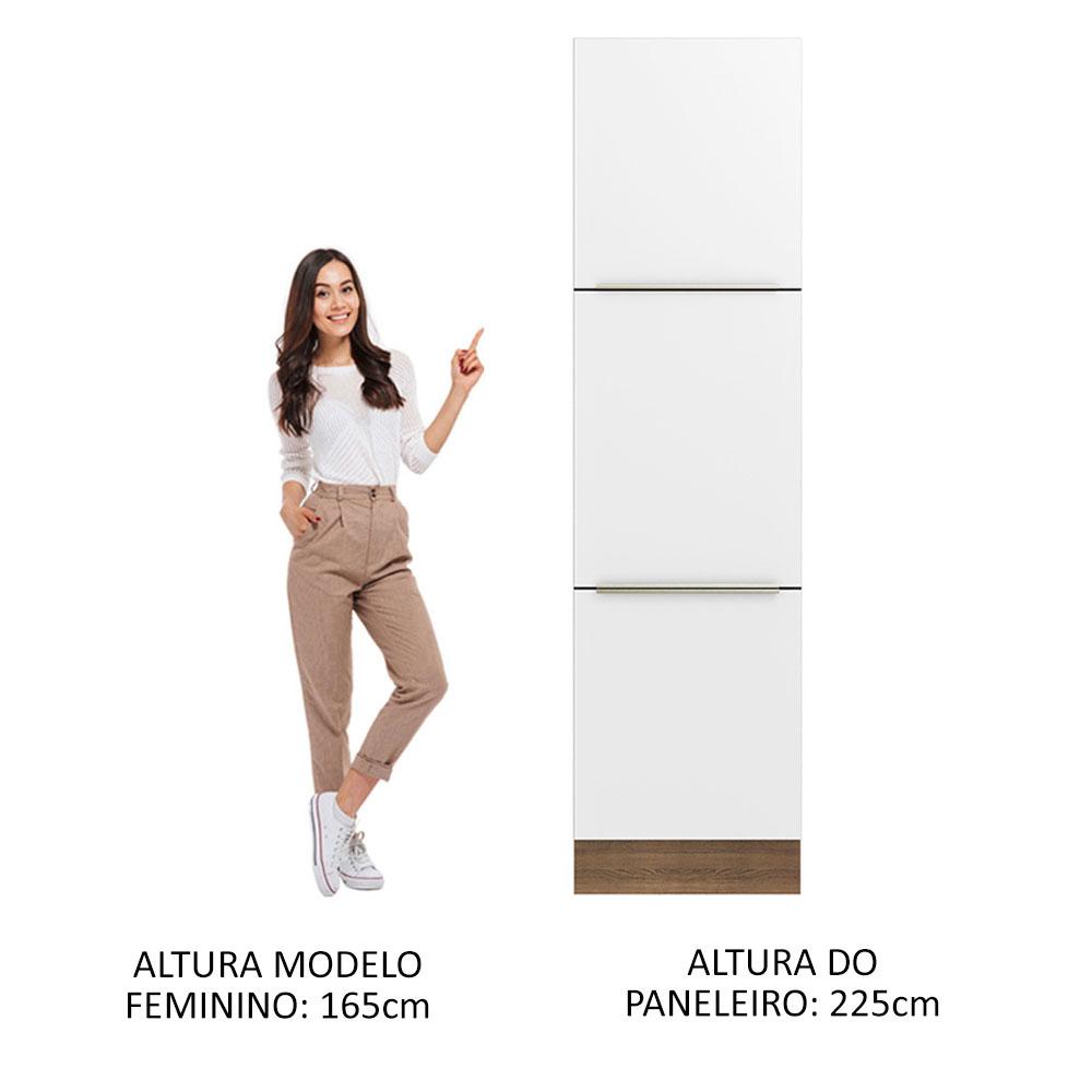 Paneleiro Madesa Lux 60 cm 3 Portas - Rustic/Branco Veludo