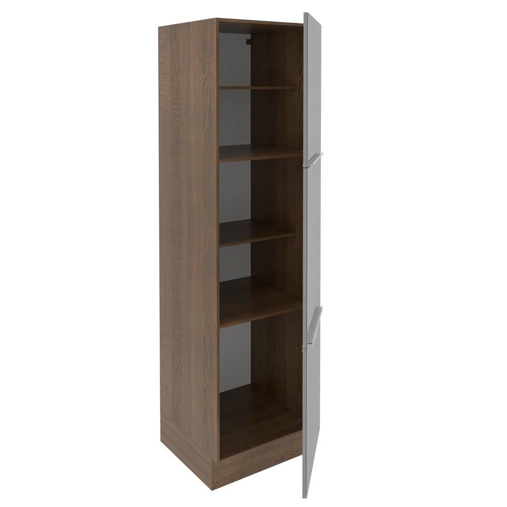 Paneleiro Madesa Lux 60 cm 3 Portas - Rustic/Cinza
