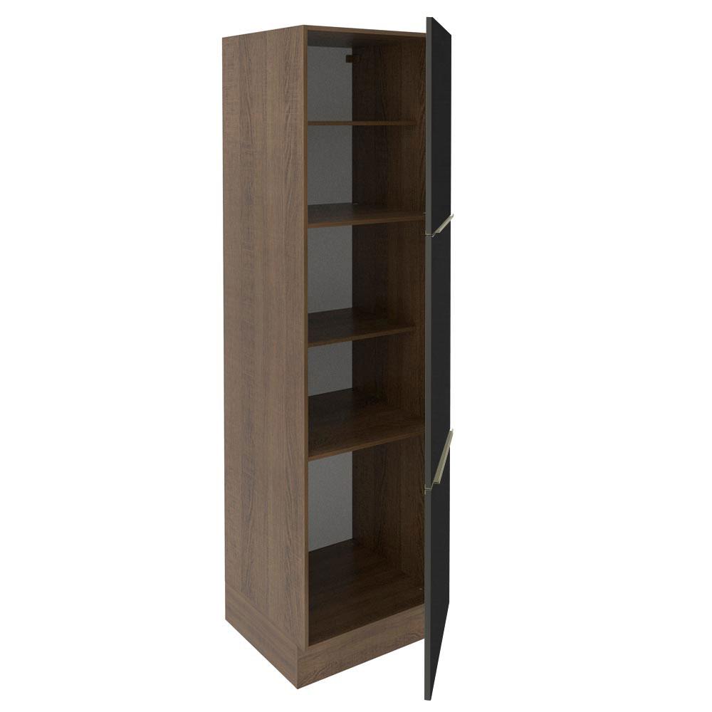 Paneleiro Madesa Lux 60 cm 3 Portas - Rustic/Preto