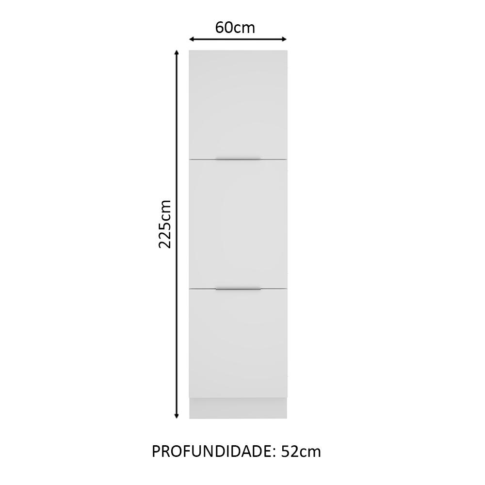 Paneleiro Madesa Stella 60 cm 3 Portas - Branco