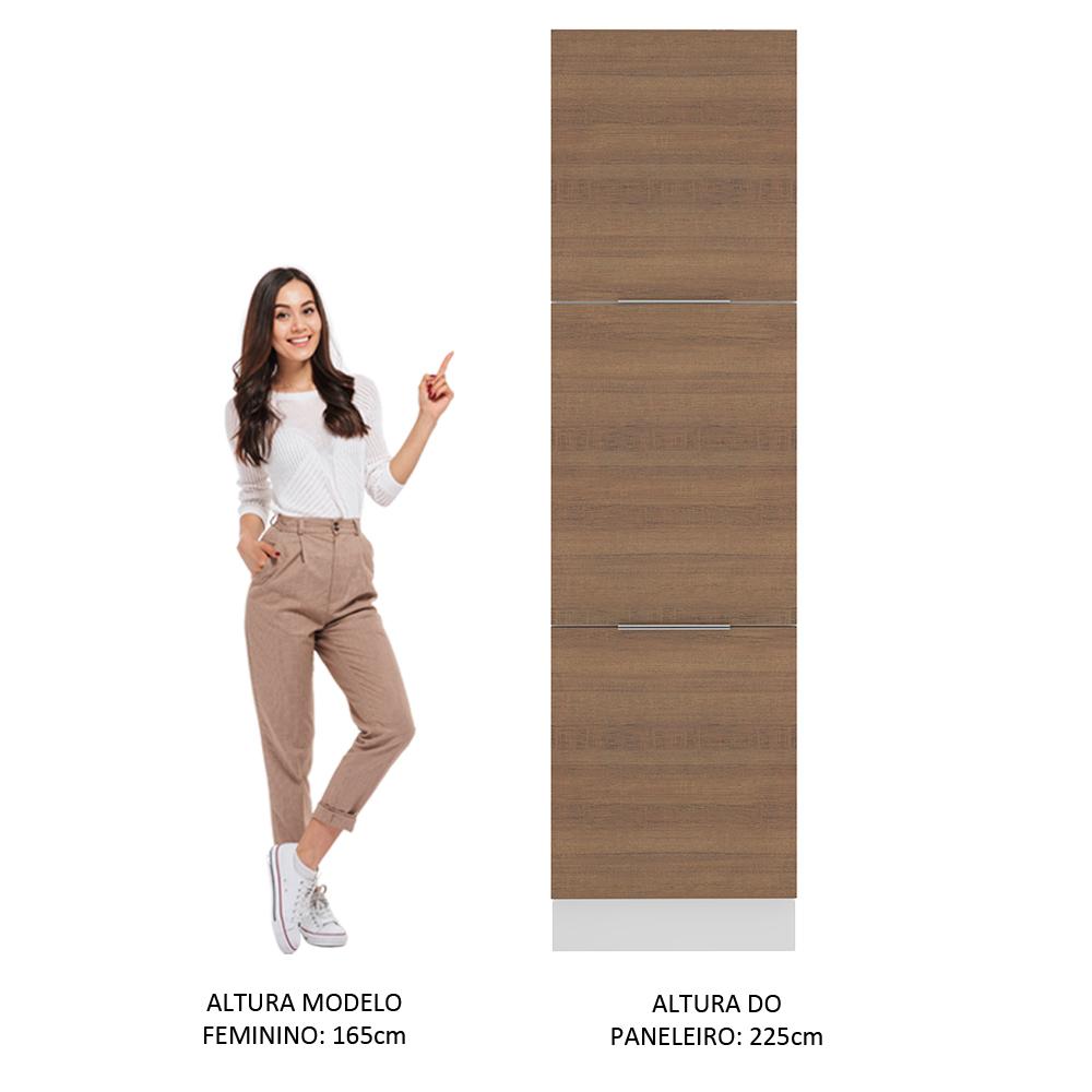 Paneleiro Madesa Stella 60 cm 3 Portas - Branco/Rustic