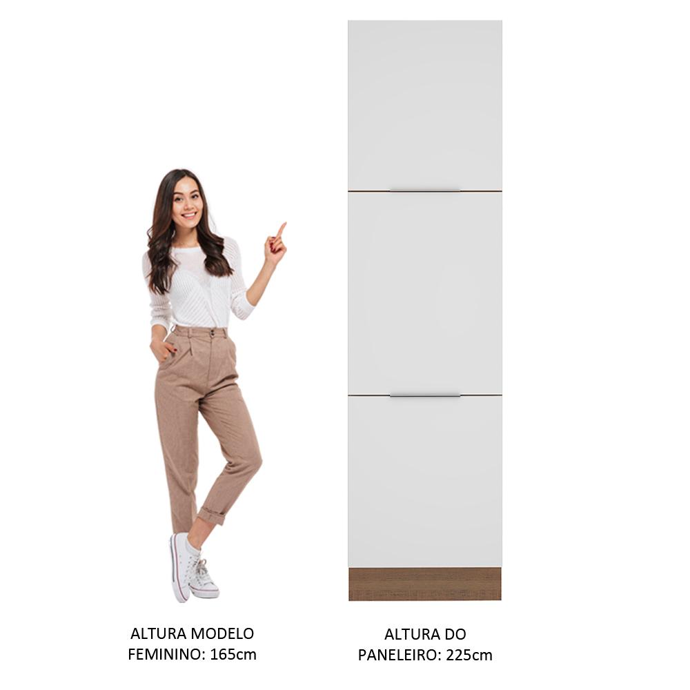 Paneleiro Madesa Stella 60 cm 3 Portas - Rustic/Branco