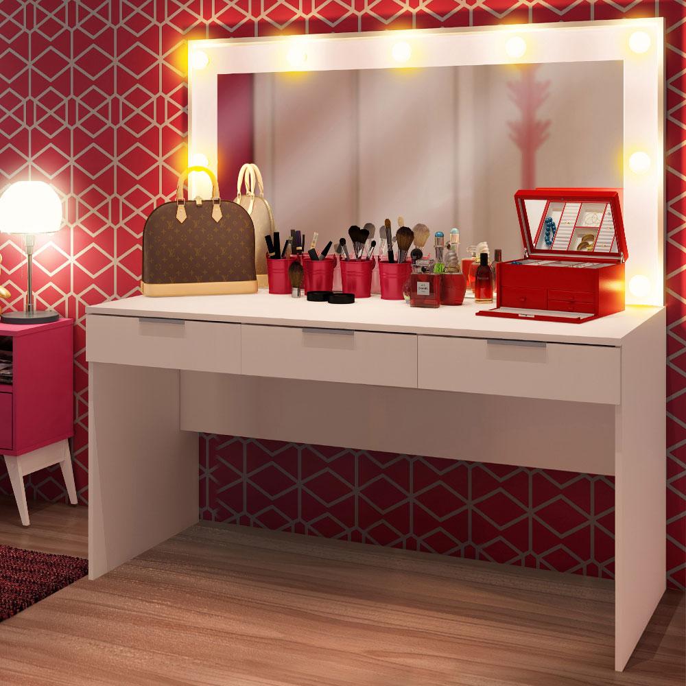 Penteadeira Madesa Camarim Carly com 3 Gavetas (Sem Painel)