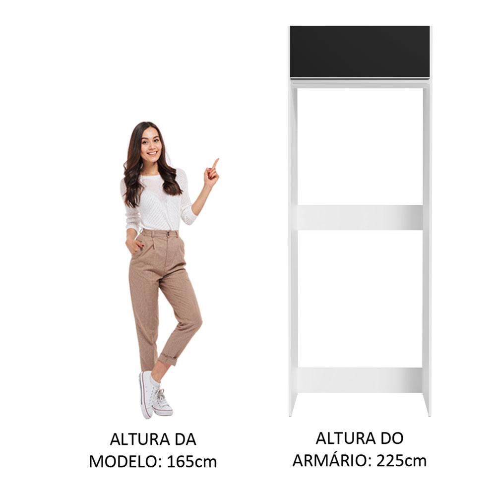 Porta Geladeira 1 Porta Basculante Branco/Preto Glamy Madesa