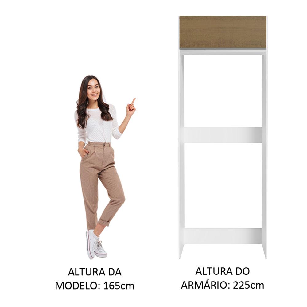 Porta Geladeira 1 Porta Basculante Branco/Rustic Glamy Madesa