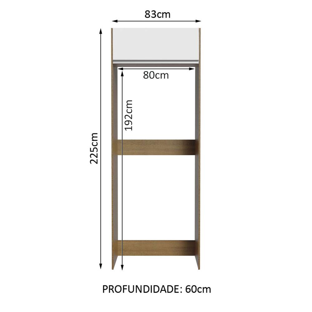 Porta Geladeira 1 Porta Basculante Rustic/Branco Glamy Madesa