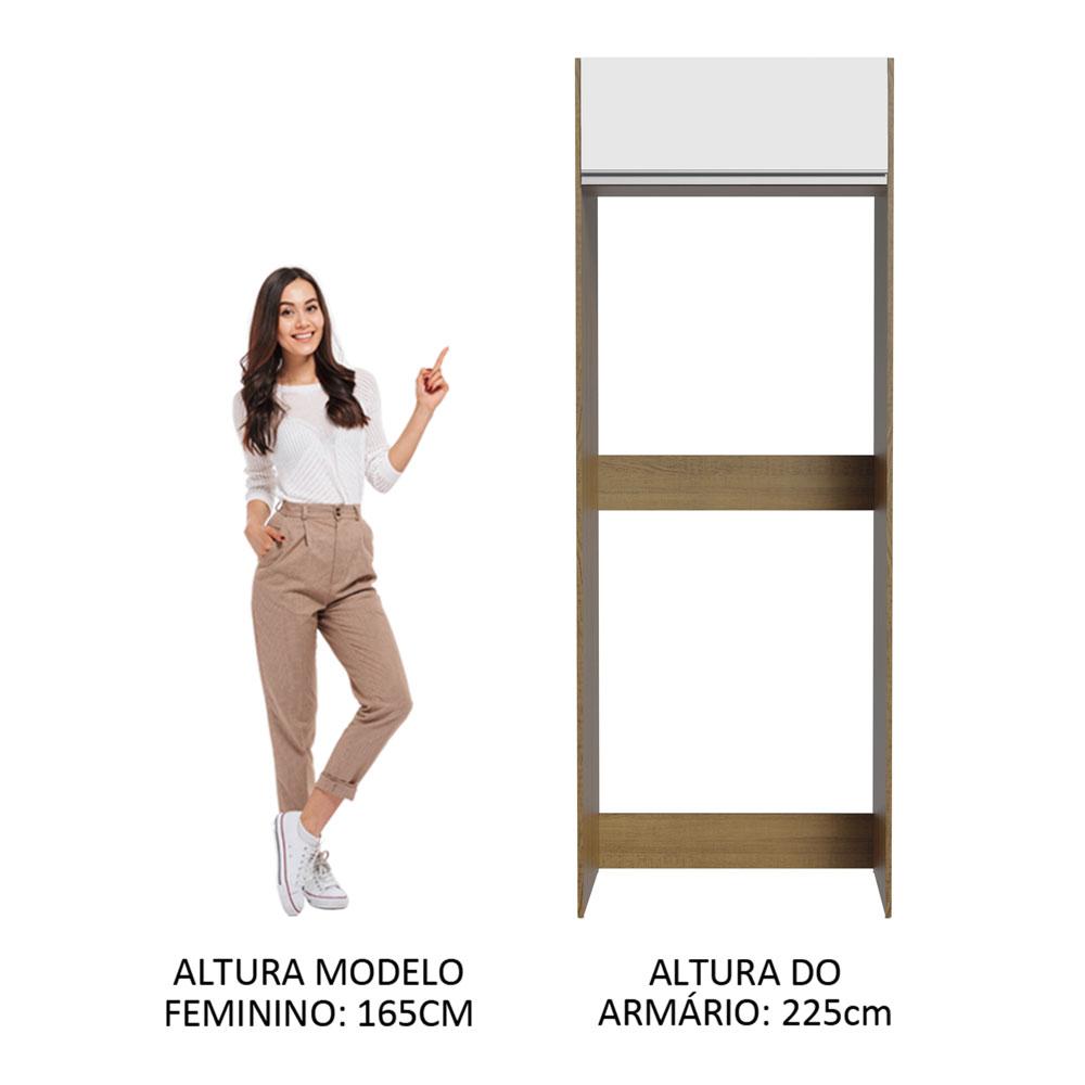 Porta Geladeira 1 Porta Basculante Rustic/Branco Glamy Madesa