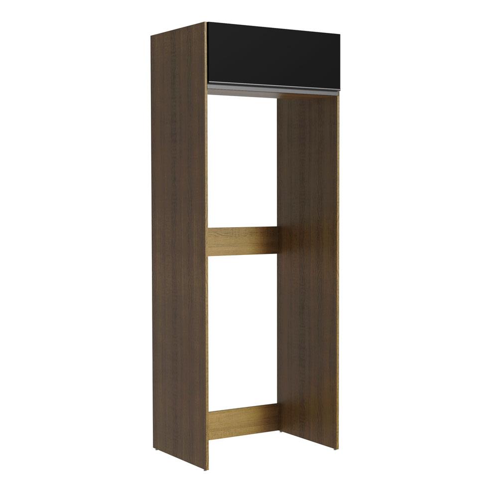 Porta Geladeira 1 Porta Basculante Rustic/Preto Glamy Madesa