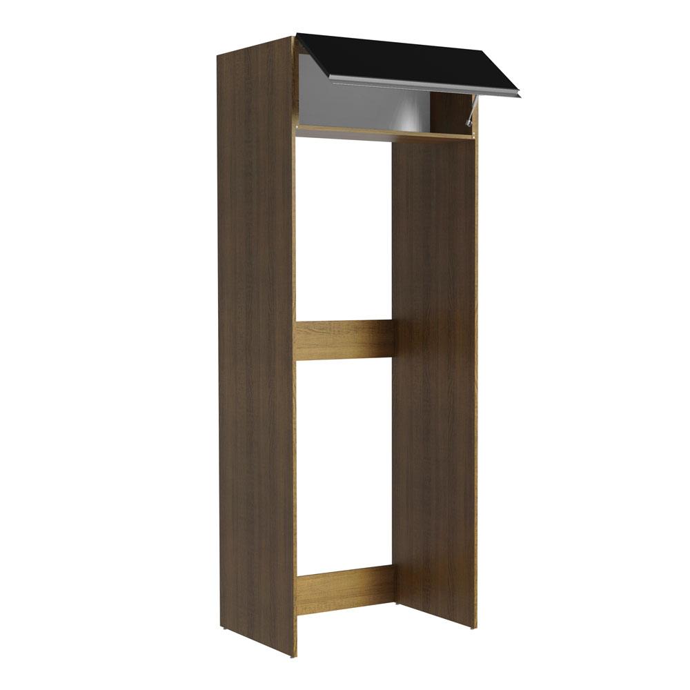 Porta Geladeira 1 Porta Basculante Rustic/Preto Glamy Madesa