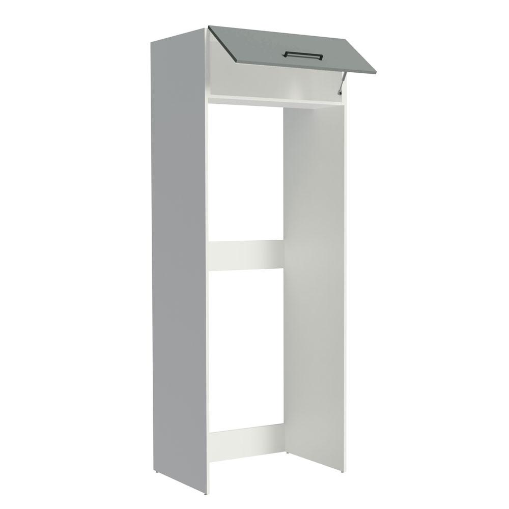Porta Geladeira Armário de Cozinha 1 Porta Basculante Branco/Cinza Agata Madesa