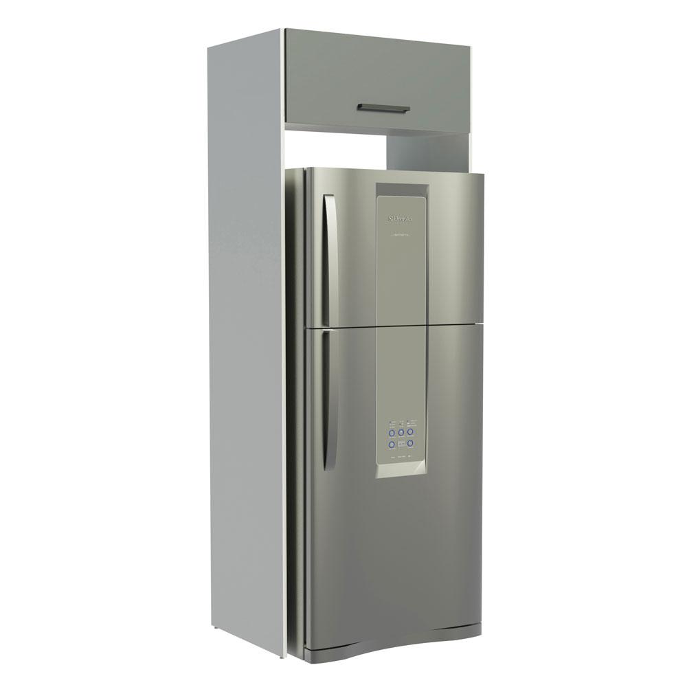 Porta Geladeira Armário de Cozinha 1 Porta Basculante Branco/Cinza Agata Madesa