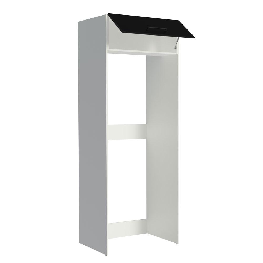 Porta Geladeira Armário de Cozinha 1 Porta Basculante Branco/Preto Agata Madesa